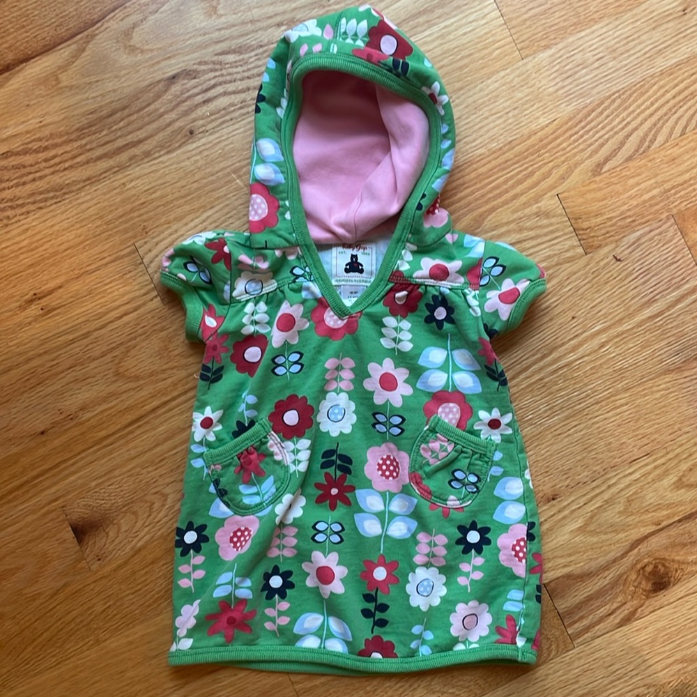 Baby Gap Green Floral Hoodie Top